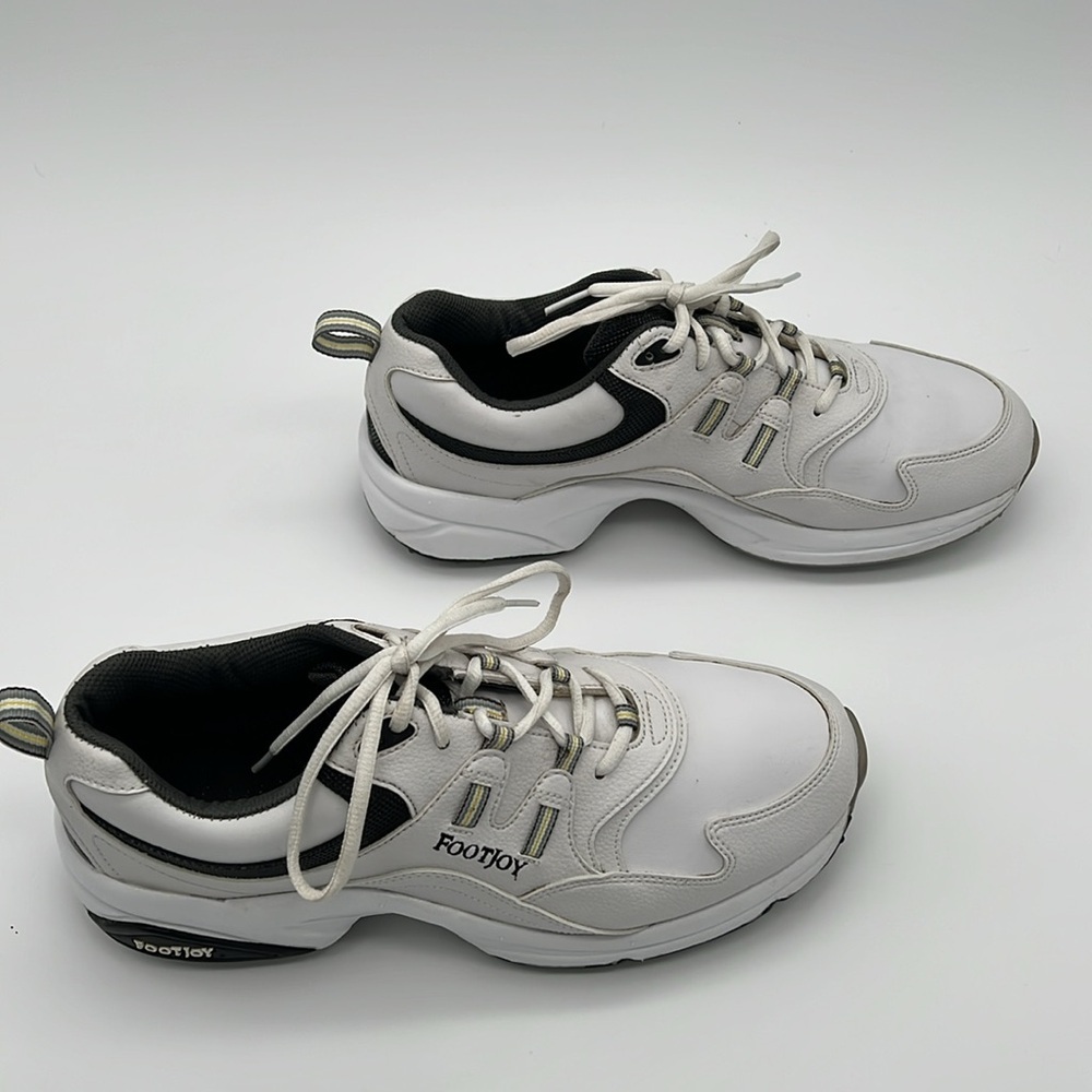 Footjoy Greenjoys 45335 Men's White Synthetic Leather Lace Up Golf Shoes Size 10 - Picture 4 of 8